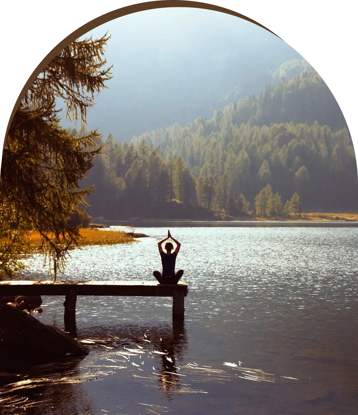Group 1321317386 A person sitting on a dock in the water
